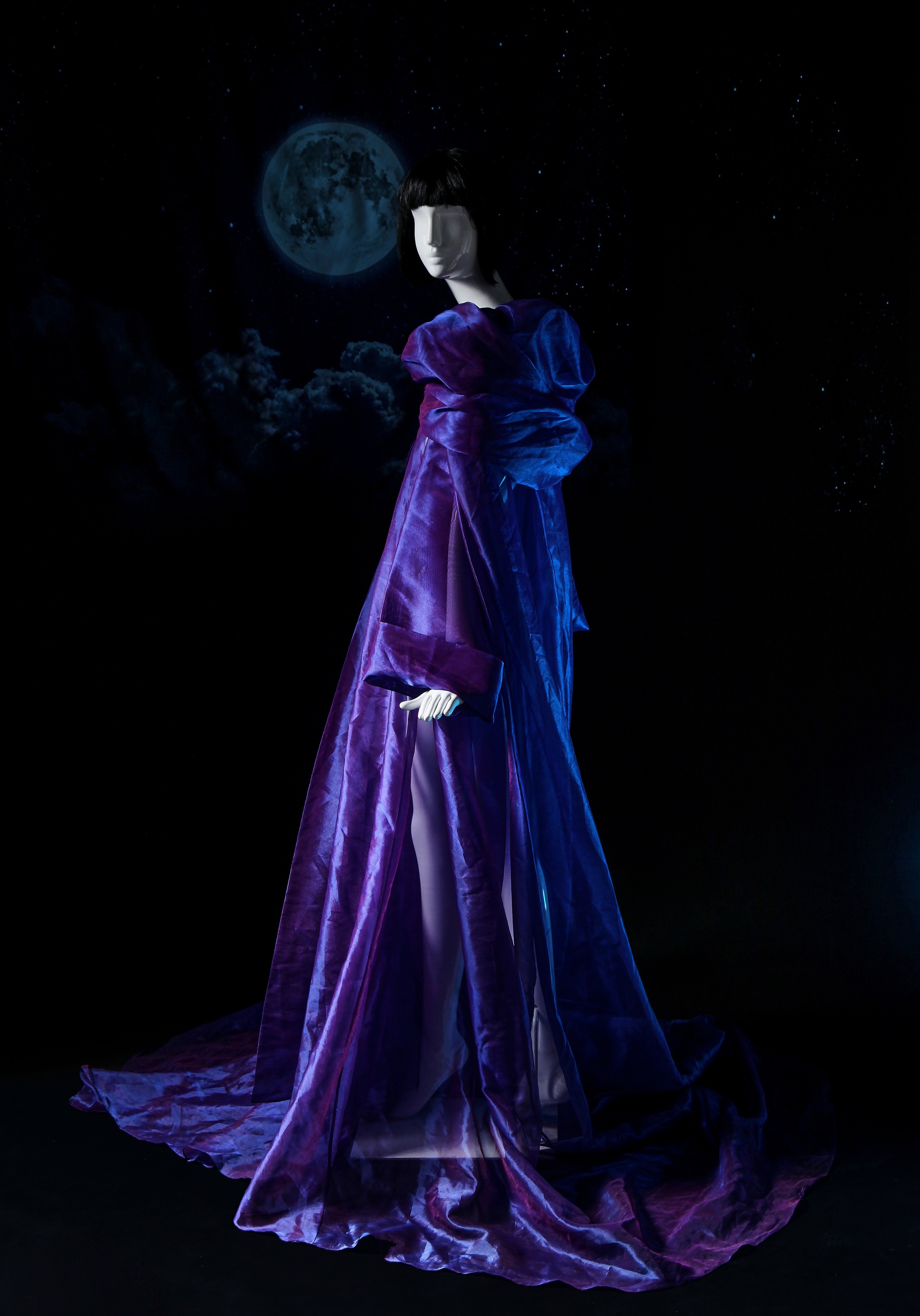 Mystic Meg’s bespoke Royal-purple hooded cloak, part Lot 102 (estimate £400-600). 
