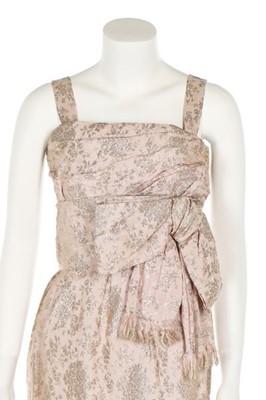 Lot 15 - A Christian Dior London pink and gold brocade...