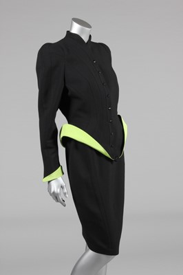 Lot 180 - A good Thierry Mugler black wool suit, early...