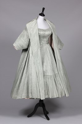 Lot 43 - A Ceil Chapman mint-green tree-bark taffeta...