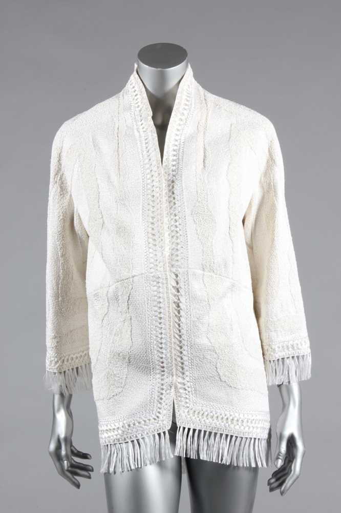 Lot 187 - A Ralph Rucci couture embroidered white jacket,...