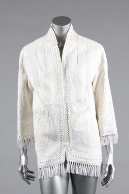 Lot 444 - A Ralph Rucci couture embroidered white jacket,...