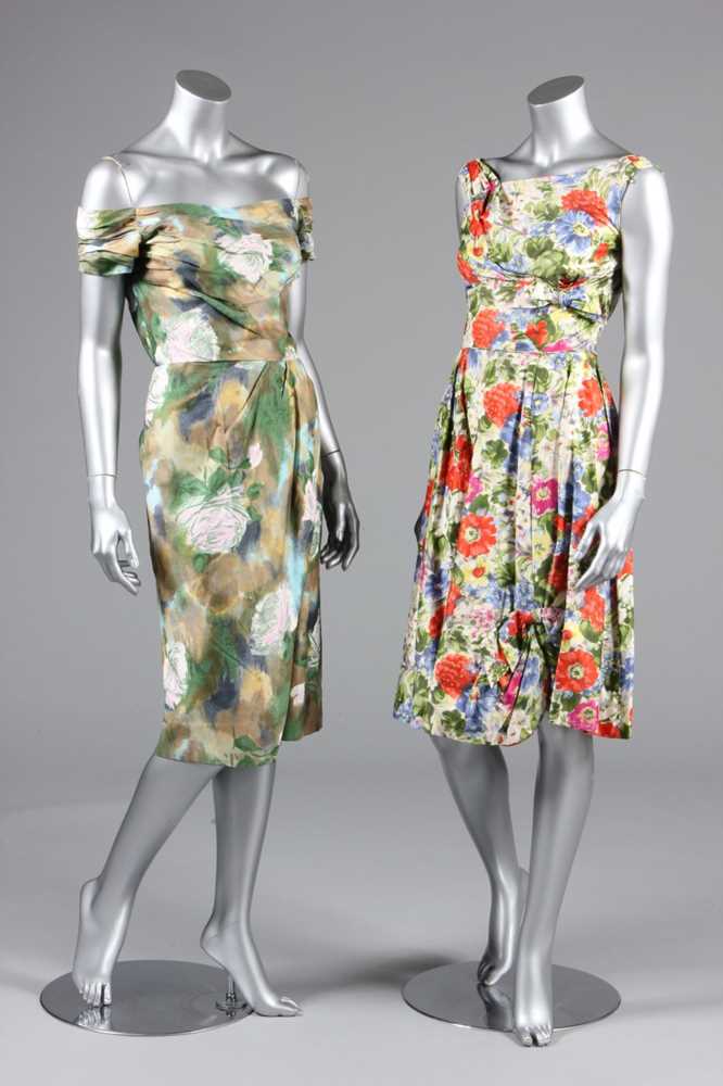 Lot 47 - Two Ceil Chapman floral printed cotton dresses,...