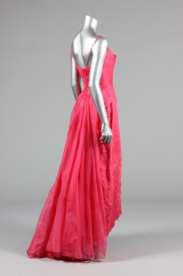 Lot 57 - A France-Del rose pink organza evening gown,...