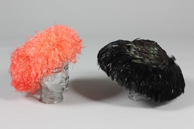 Lot 11 - A good group of feather hats, 1950s-60s,...