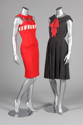 Lot 75 - An Oleg Cassini steel-grey wool dress-suit...