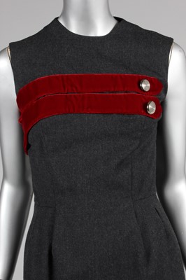 Lot 75 - An Oleg Cassini steel-grey wool dress-suit...