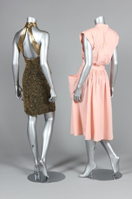 Lot 75 - An Oleg Cassini steel-grey wool dress-suit...
