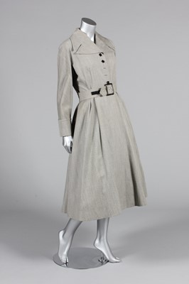 Lot 85 - A Jacques Fath grey flecked wool coat, mid...