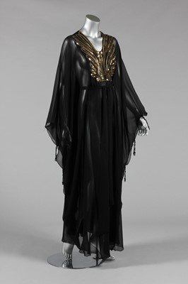 Lot 120 - A Thea Porter black chiffon and gold sequined...