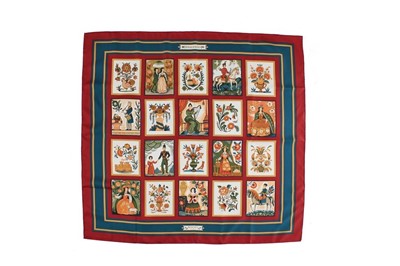 Lot 259 - Four Hermès printed silk scarves, 1990s-2000s,...