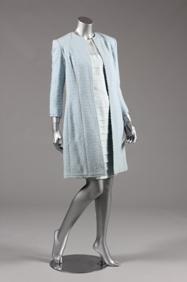 Lot 151 - A Pierre Balmain couture blue silk dress and...