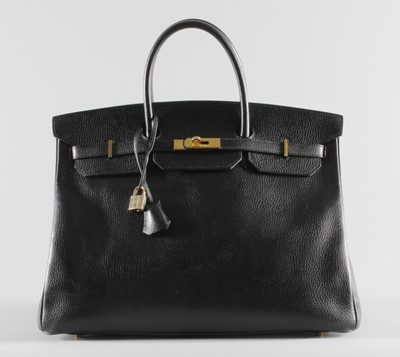 Lot 9 - An Hermès black togo leather Birkin bag, 1996,...