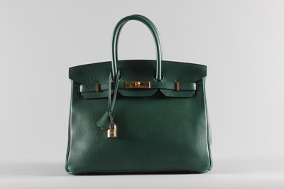 Lot 8 - An Hermès vert fonctogo leather Birkin bag,...