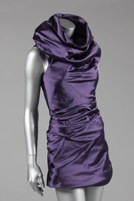 Lot 174 - An Alexander McQueen purple satin cocktail...