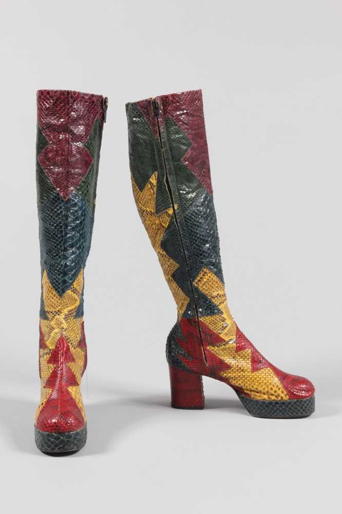 Lot 118 - A pair of 'Vivaldi' 'glam-rock' snakeskin...