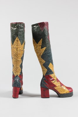 Lot 118 - A pair of 'Vivaldi' 'glam-rock' snakeskin...