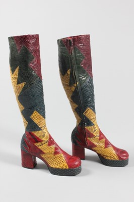 Lot 118 - A pair of 'Vivaldi' 'glam-rock' snakeskin...