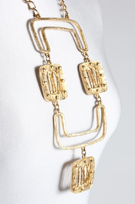 Lot 26 - A Pierre Cardin gilt metal necklace, late...