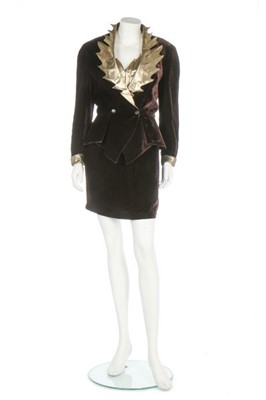 Lot 222 - A Thierry Mugler gold lamé and chocolate-brown...