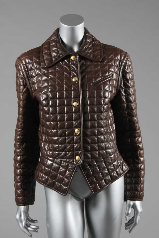 Lot 165 - A Gucci quilted brown leather jacket, modern