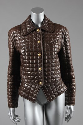 Lot 165 - A Gucci quilted brown leather jacket, modern,...