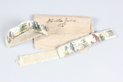 Lot 40 - A rare pair of printed and painted satin...