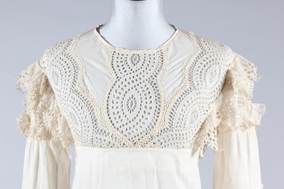 Lot 46 - A fine broderie anglaise summer gown, circa...
