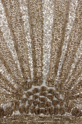 Lot 72 - An art-deco gold sequined and beaded evening...
