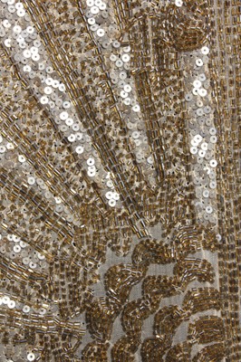 Lot 72 - An art-deco gold sequined and beaded evening...