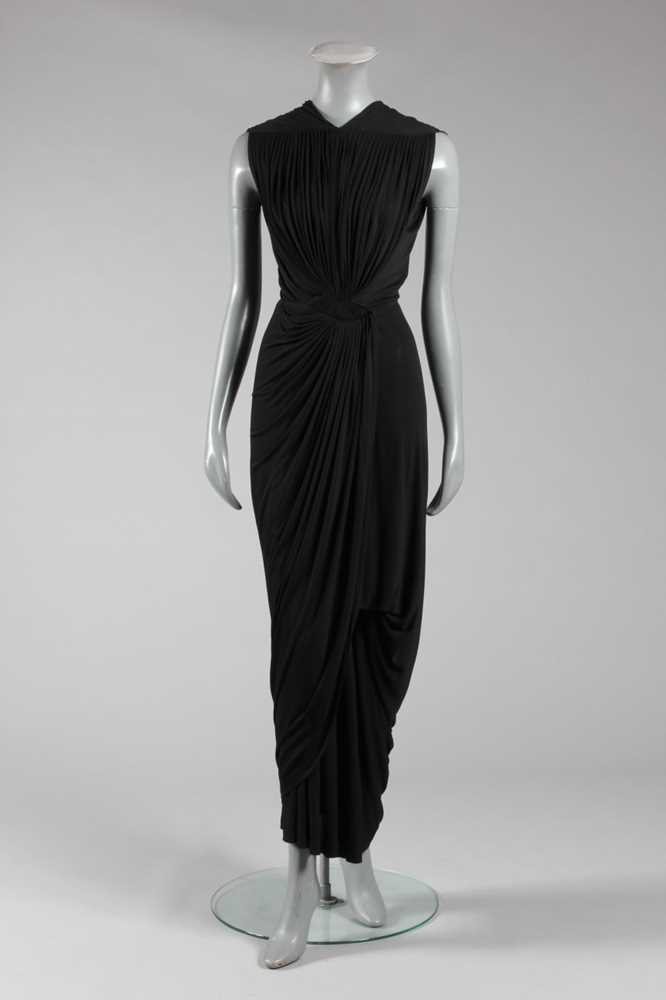 Lot 79 - A Madame Grès black draped silk jersey