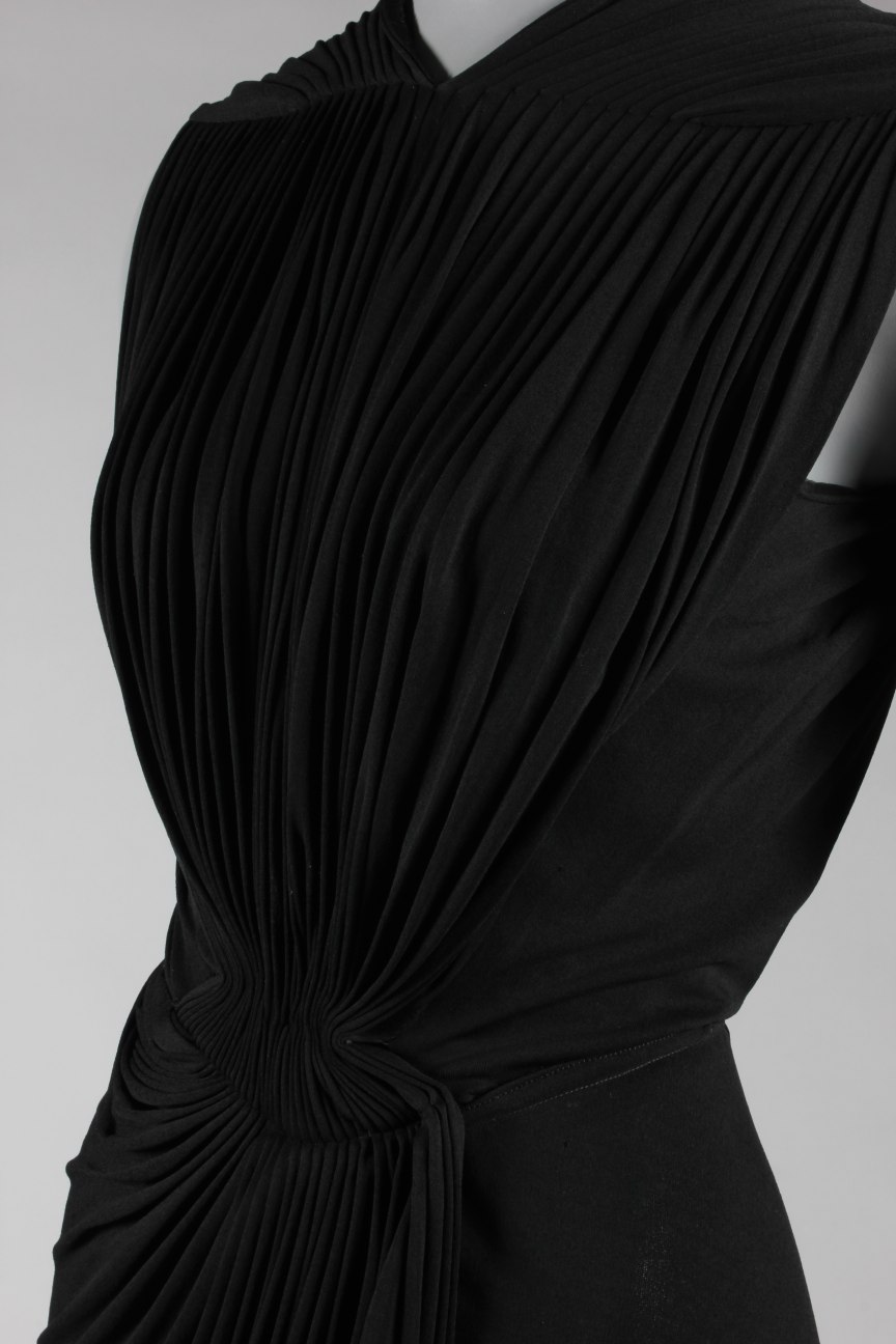 Lot 79 - A Madame Grès black draped silk jersey