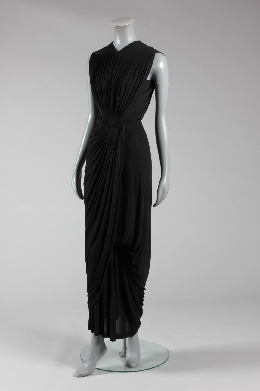 Lot 79 - A Madame Grès black draped silk jersey
