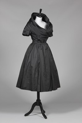 Lot 97 - A Christian Dior London black silk taffeta...