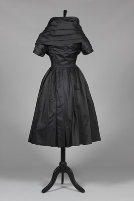 Lot 97 - A Christian Dior London black silk taffeta...