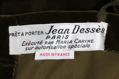 Lot 94 - A Jean Dessès sage green pleated chiffon...