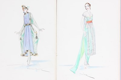 Lot 27 - Four Lucile studio fashion sketches, circa...