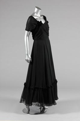 Lot 59 - A Victor Steibel black chiffon evening gown,...