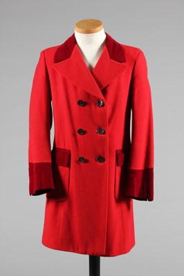 Lot 63 - A Granny Takes a Trip red wool drape coat with...