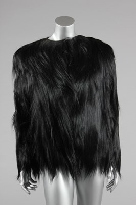 Lot 73 - A black Columbus monkey-fur jacket, circa 1940,...