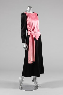 Lot 79 - An Yves Saint Laurent pink satin and black...