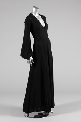 Lot 84 - An Ossie Clark black moss crepe 'Cuddly' dress,...