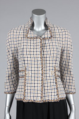 Lot 106 - A Chanel navy, white and brown jacket, 2008,...