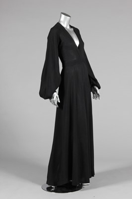 Lot 112 - An Ossie Clark black moss crepe 'Cuddly' dress,...