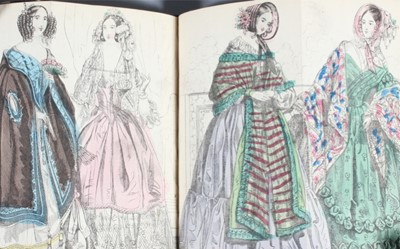 Lot 129 - Four volumes of 'The Ladies Pocket Magazine',...