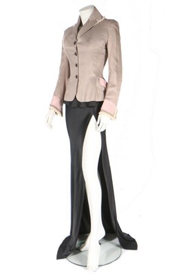 Lot 275 - A John Galliano grey satin and pink moiré...