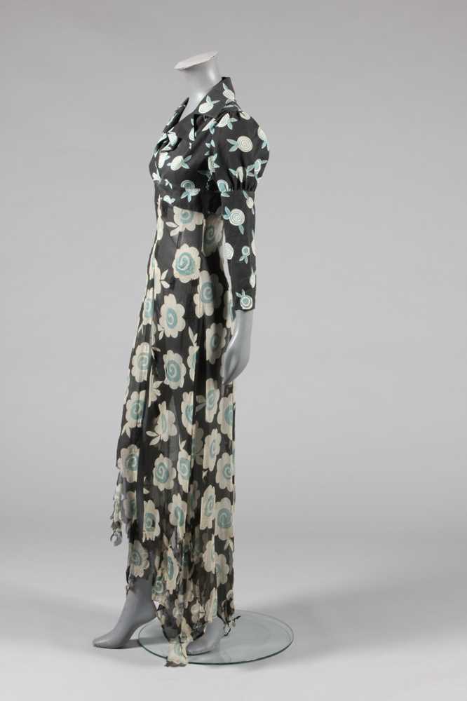 c. 1974 Ossie Clark Celia 'One Step Two Step' Celia Birtwell Print Black Jumpsuit