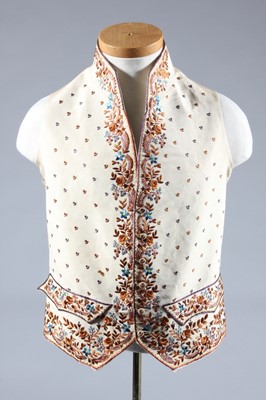 Lot 143 - An embroidered gentleman's court waistcoat,...