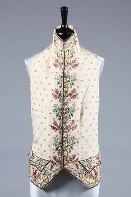 Lot 148 - An embroidered silk faille waistcoat, circa...