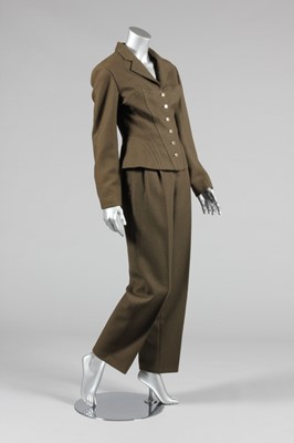 Lot 170 - An Azzedine Alaia brown wool trouser suit,...